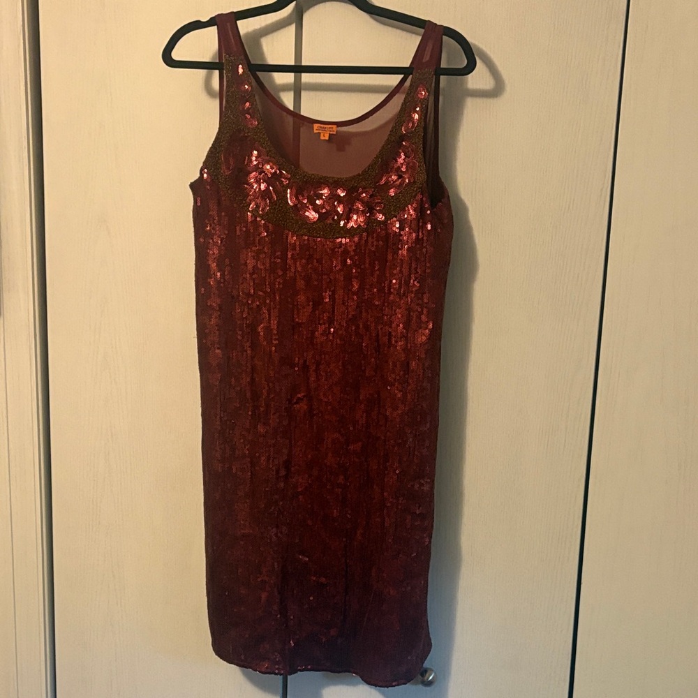 Chan Luu‎ Burgundy Sequin Mini Dress
